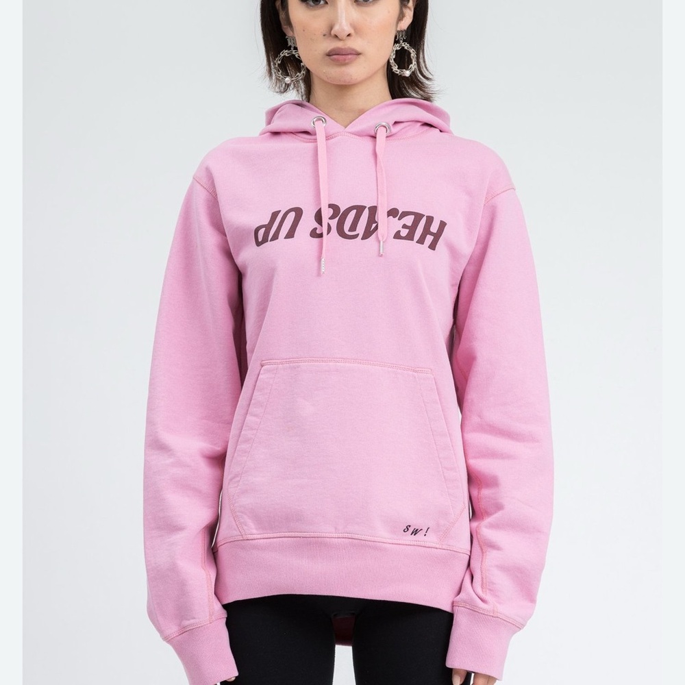 Helmut Lang Heads Up Pink Hoodie